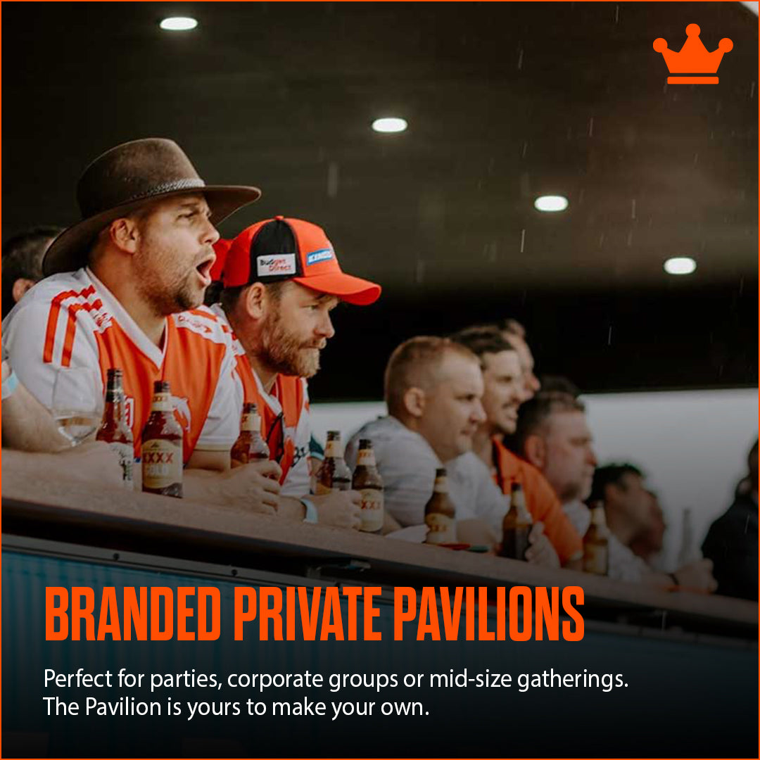 AUSX Corporate Pavilion. Available exclusively for private hire for up to 30 guests, you'll enjoy uninterrupted views of the track action, perched atop of the Eastern Stand.